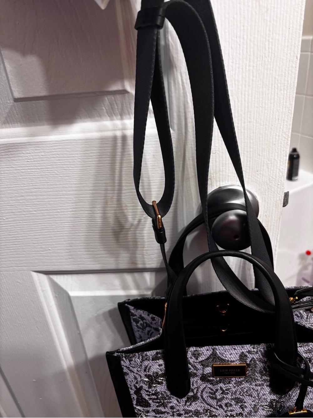 kate spade Lavender and Black Embroidered Satchel - Picture 4 of 7